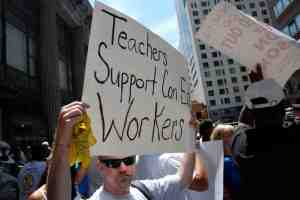 MORE Members Support Con Ed Workers on Picket Line - "Teachers Support ConEd Workers"