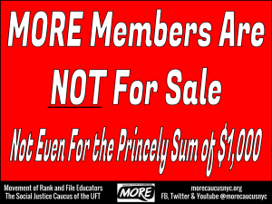 "MORE members are NOT for sale Not even for the princely sum of $1,000"